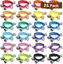 24 Pcs Wrist Band Jingle Bells,12 Different Colors Musical Instruments Gift for - £26.73 GBP