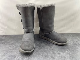 Ugg Australia Boots Women 5M Bailey Button Triplet II Shoes Grey Shearli... - $37.44