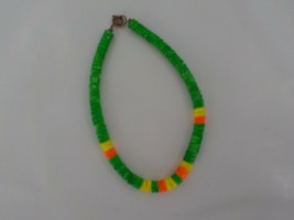Colored Shells Bracelet Womens Fashion Jewelry Lime Green Yellow &amp; Orange Beach - £8.03 GBP