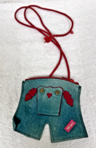 Vintage Wien Green Leather Lederhosen Shape Austrian Souvenir Coin Purse... - $18.32
