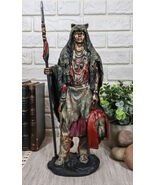 Brave Tribal Indian Native Warrior Hunter With Bear Headdress Winter Coa... - €34,08 EUR