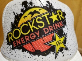 Rockstar Energy Drink White Mesh Snapback Trucker Hat High Profile Foam ... - £14.43 GBP