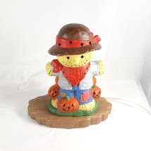 Scarecrow Lamp Ceramic Vintage Works 8.5 Inches Tall Fall Decor - £24.36 GBP