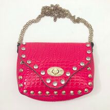 Red Embossed Faux Leather Small Shoulder Cross body Bag Rhinestone &amp; Studs - €12,09 EUR