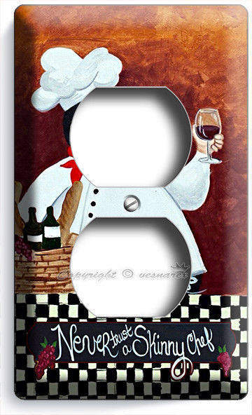 DRUNK FRENCH FAT CHEF OUTLET WALL PLATE COVERS KITCHEN DINING ROOM CAFE HD DECOR