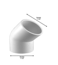 Charlotte Pipe PVC Schedule 40, 1-1/2&quot; 45-Degree S x S Elbow Fitting - £5.16 GBP