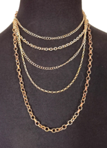 Just Chains Multistrand Silver Tone and Gold Tone Necklace 20 inches - £7.86 GBP