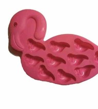 Flamingo Ice Cube Tray Novelty 10 Ice Mold Tray Pink Coral Silicone Barb... - $8.79