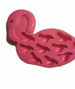 Flamingo Ice Cube Tray Novelty 10 Ice Mold Tray Pink Coral Silicone Barb... - $12.06 CAD