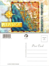 Alaska Sitka State Mini Map With Capital City Inside Passage VTG Postcard - £7.49 GBP