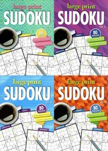Large Print Sudoku Puzzle - Easy - Medium - Expert - Vol. 15 - 18 (Set of 4) - £12.60 GBP