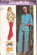 Vintage 1974 Misses&#39; Pullover Top &amp; Pants Pattern 6469-s Size 12 - £8.95 GBP