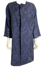 Peck &amp; Peck Off Beat Folk Long Lightweight Duster Maritime Blue XL NWT - $23.74
