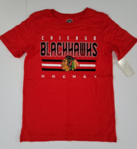 Boy&#39;s Hockey Chicago Blackhawks NHL Red Short Sleeve T-shirt Large (12/14) NWT - £8.20 GBP
