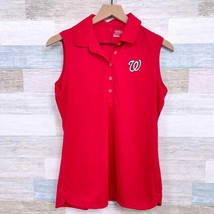 Washington Nationals Nike Golf Sleeveless Tech Polo Shirt Red MLB Womens Medium - £31.64 GBP