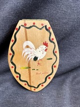 Vintage Wooden Rooster Hamburger Press Woodpecker Woodware Hand Painted Japan - £12.41 GBP