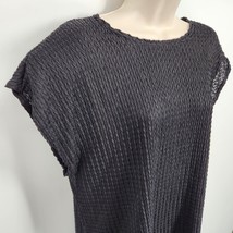 Michael Bernard Shell Top Womens Size 1X Black Short Dolman Sleeves Sheer - £10.05 GBP