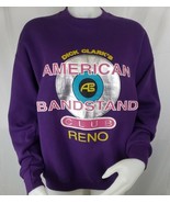 Vtg American Bandstand Sweatshirt Sz L Rock n Roll Club Reno Purple Silver - €25,42 EUR