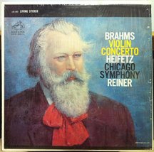 Jascha Heifetz &amp; Fritz Reiner Brahms Violin Concerto Vinyl Record [Vinyl] Jascha - £22.52 GBP