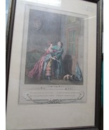 French Antique Engraving La Visite Inattendue by Voyez after Sigmund Fre... - $248.48