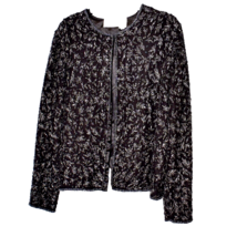 SCALA Women&#39;s 100% Silk Sequined Jacket Size Large - £29.01 GBP