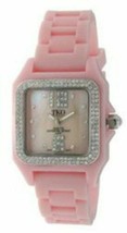 NEW TKO Orlogi TK514-PK Womens Riviera Swarovski Crystal Light Pink Rubber Watch - £38.88 GBP