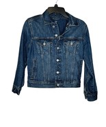 Gap Kids Girl Jacket Trucker Tomboy Jean Button-Down Denim Blue Longslee... - $15.28