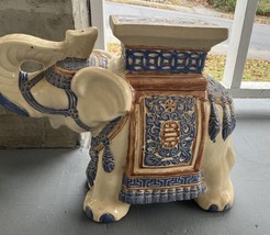 ceramic elephant garden stool 15 Inches Tall - $237.60