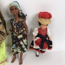 Vintage Lot Four Dolls From Around The World Woman with baby on her back - £14.78 GBP