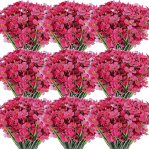 Violet Artificial Flowers, 100 Bundles UV Resistant Faux Flowers Outdoor, Faux S - £64.85 GBP