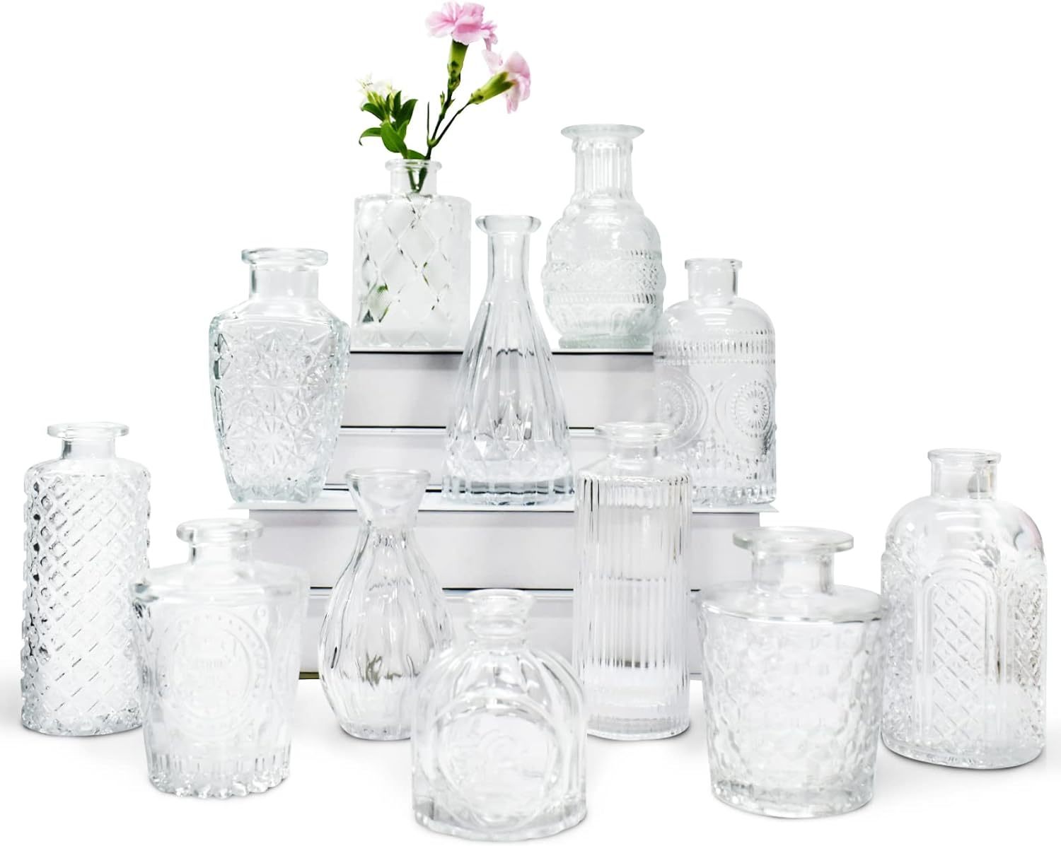 Primary image for Artcome 12Pcs. Small Glass Bud Vase For Home Wedding Table Decorations, Vintage