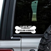MHDStickerCo I Love My Pembroke Welsh Corgi Dog Bone Vinyl Decal Sticker Custom  - £4.46 GBP