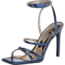 GUESS Women Ankle Strap Stiletto Sandals Sabie Size US 7M Med Blue Faux Patent - £42.67 GBP