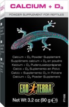 Exo Terra Calcium + D3 Powder Supplement for Reptiles - 3.2 oz - £7.84 GBP