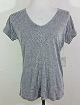 Forever 21 Juniors Top Small Charcoal Gray Knit Contemporary Back Zipper V Neck - £11.01 GBP