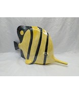 Vintage Glossy Ceramic Yellow Black Fish Decor 13&quot; X 4&quot; X 8&quot; - $34.12 CAD