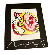 Andre Miripolsky Peace Love Serigraph 2003 Matted Signed In Silver Pen on Mat - £237.40 GBP