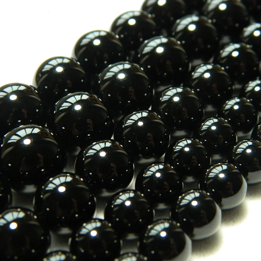 Ral black agate 4mm 6mm 8mm 10mm 12mm smooth round stone loose beads for jewelry making thumb200
