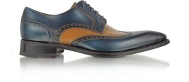 Men&#39;s Two Colors Plain Toe Oxford Brogues Wing Tip Genuine Leather Shoes US 7-16 - £110.26 GBP