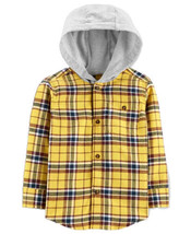 allbrand365 designer Baby Boys Hooded Plaid Flannel Shirt,Square/Yelow/B... - £20.74 GBP
