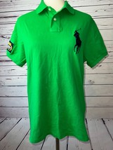 Ralph Lauren Polo Shirt Green BIG Pony US Open 2012 Y2K 80s Mens Custom Fit - $39.04