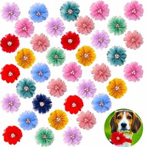 50pcs Dog Flower Slidable Bow Tie Summer Collar Charm Pet Grooming Supplies - $47.82