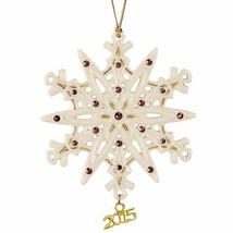 Lenox 2015 Gemmed Snowflake Ornament Annual Amethyst Crystals Christmas Gift NEW - £28.32 GBP