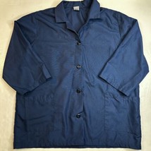 Red Kap Button Up Shirt Mens Large Blue 3/4 Short Sleeve Work Uniform Top EUC - £10.26 GBP
