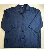 Red Kap Button Up Shirt Mens Large Blue 3/4 Short Sleeve Work Uniform To... - £10.19 GBP