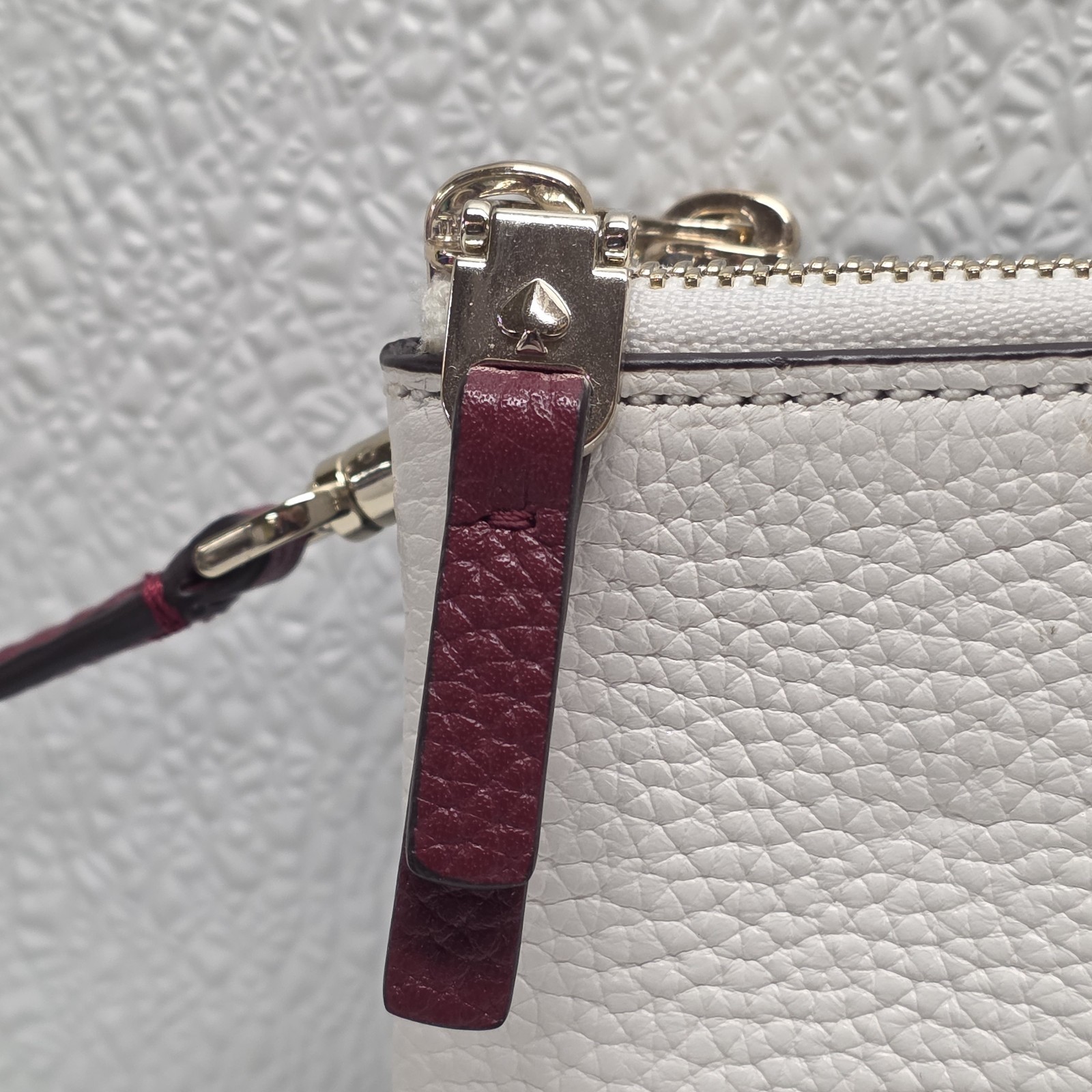 KATE SPADE Polly Double Gusset Medium Leather Crossbody Purse White Blue Item image 4