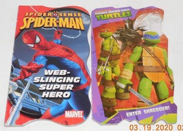 lot of 2 Long Board Books Spiderman and Teenage Mutant Ninja Turtles - £7.60 GBP