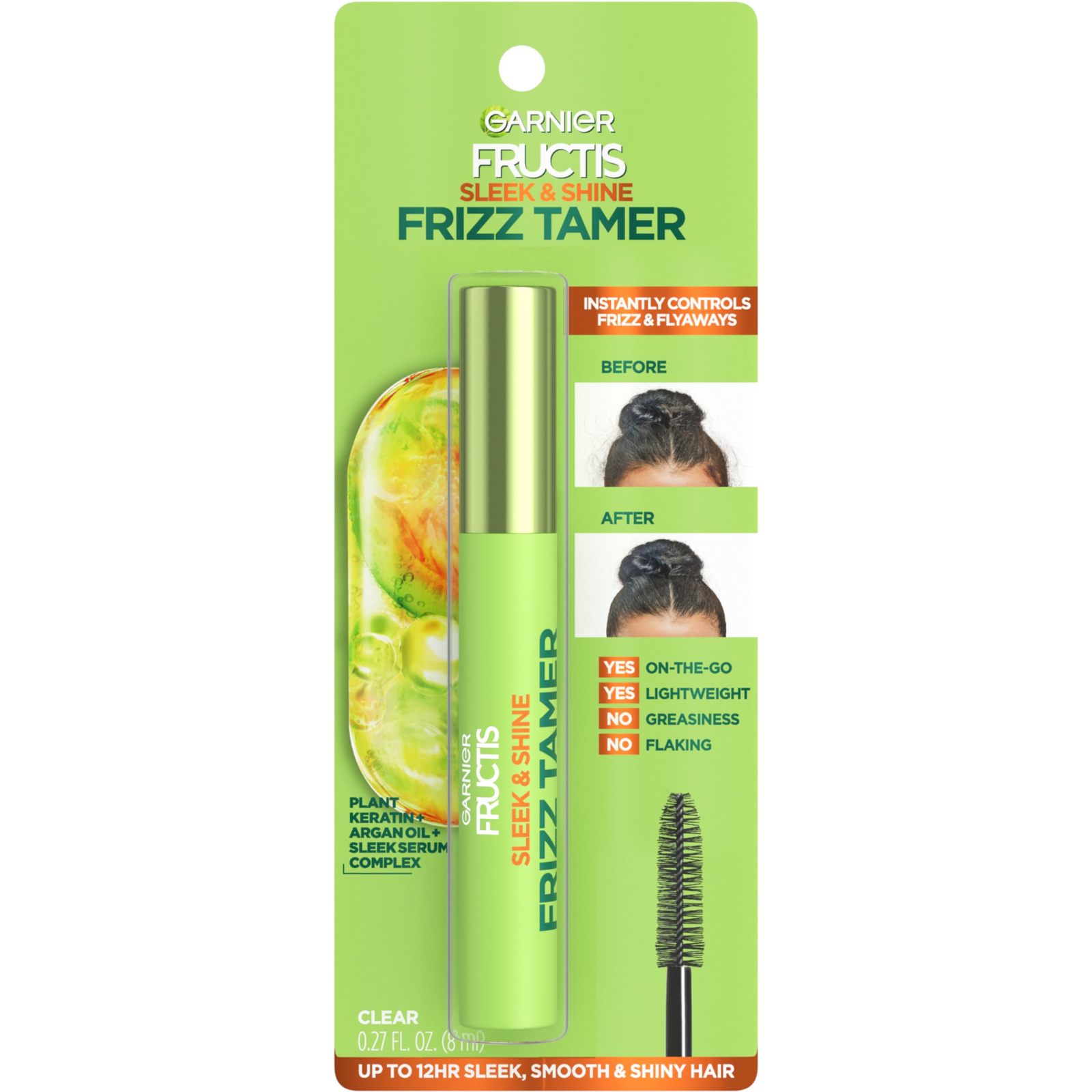 Garnier Fructis Sleek & Shine Frizz Tamer Slicking Hair Serum Wand for Frizz an