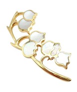 Tiffany &amp; Co Cummings 18k Yellow Gold MoP Lily of the Valley Flower Pin ... - $5,500.00