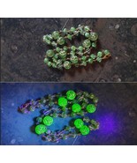 Czech Uranium glass necklace vaseline glass beads vintage jewelry #24044 - $804.50 MXN